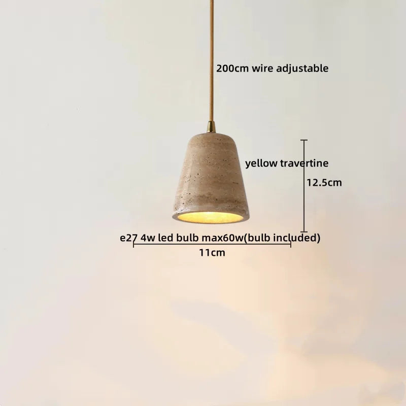 Travertine LED Pendant Lamp for Bar Bedroom Living Room Décor