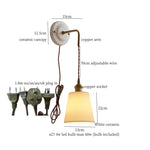 Polka Dot Ceramic LED Wall Lamp Adjustable Wire Interior Wall Sconces