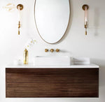 Modern Retro LED Sconce Wall Lamp Black Clear Glass Brass Chrome