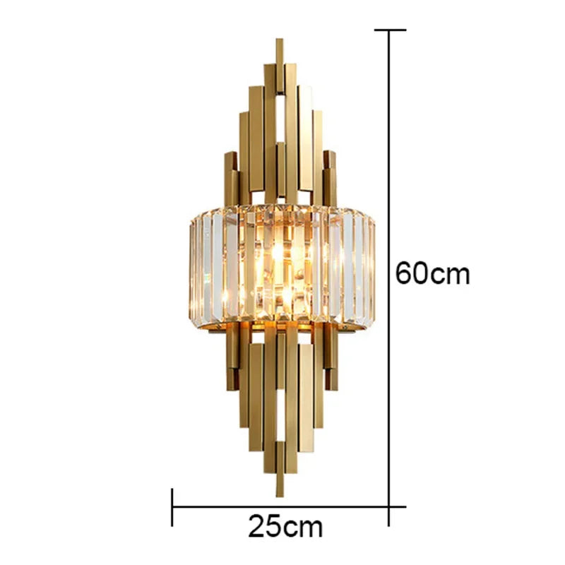 Crystal Wall Sconce Light: Nordic Luxury for Living Room, Corridor, Hall