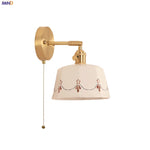 LED Ceramic Wall Lamp - Pull Chain Switch, Rotating Up Down Light
