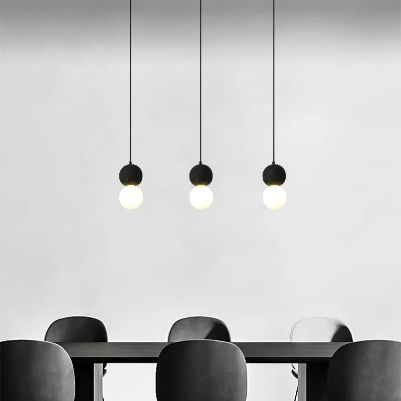 Afralia™ Black Travertine LED Hanging Pendant Light - Nordic Modern Home Decor