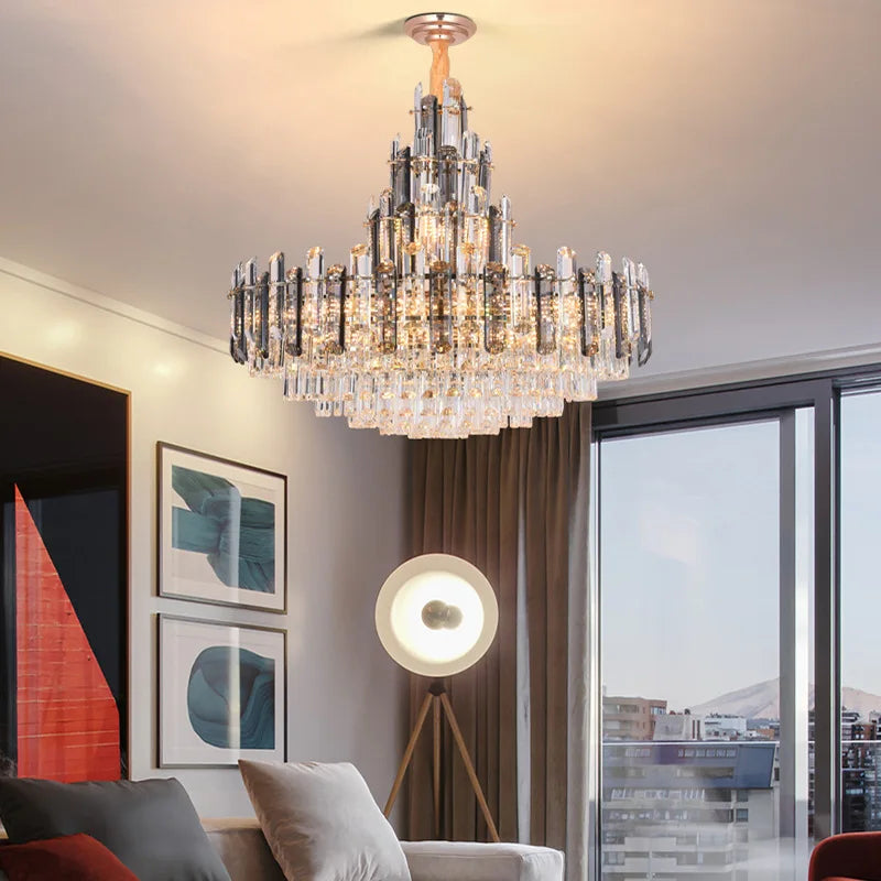 Dimmable Crystal Chandelier Lighting for Living Room