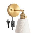 Afralia™ White Ceramic LED Wall Lights for Home Lighting in Bedroom, Living Room, Bathroom