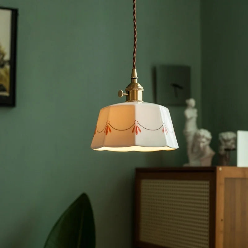 White Ceramic LED Pendant Lamp - Nordic Minimalism Design
