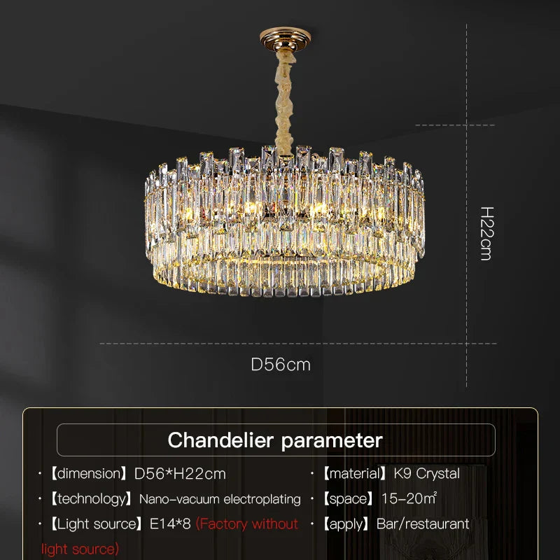 Luxury Crystal Chandelier Modern Simple Dining Room Bedroom Light