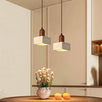Afralia™ Wabi Sabi LED Pendant Lights Yellow Travertine Hanging Lamp for Bedroom and Living Room