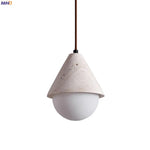 Afralia™ Creative Stone LED Pendant Light Yellow Travertine Nordic Minimalism Hanging Lamp