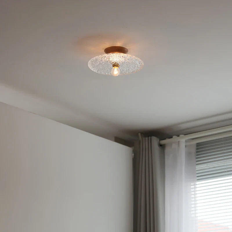 Wood Glass LED Ceiling Lamp Modern Plafondlamp for Home Restaurant Living Room