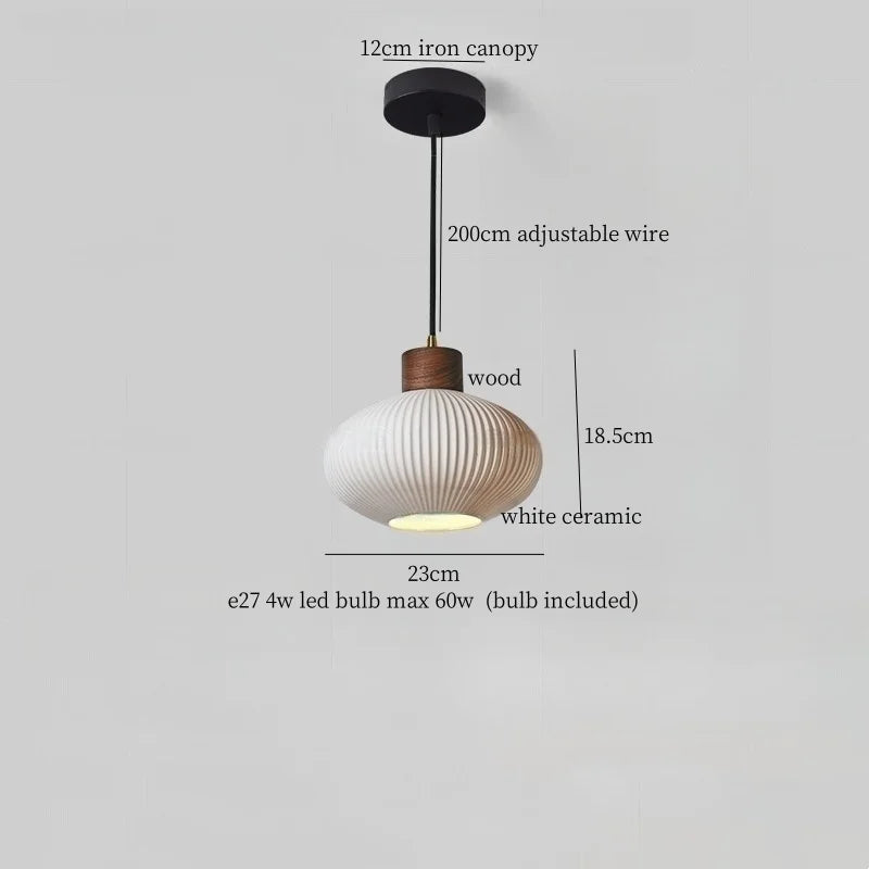 Nordic White Ceramic LED Pendant Light for Modern Living Spaces