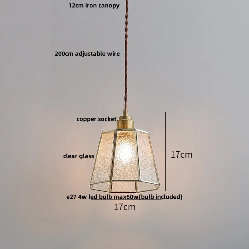Glass LED Pendant Lights Modern Nordic Bar Dining Room Cafe Hanging Lamp
