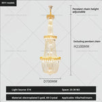 Crystal Chandelier: Luxury Duplex Hotel Living Room Stairwell Design