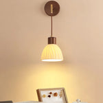 Adjustable LED Wall Light Fixture with Ceramic Wood Base for Home Decor