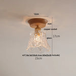 White Ceramic LED Ceiling Lamp Wood Ash Nordic Modern Copper Light