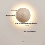 White Glass LED Wall Lights Yellow Travertine Stone Modern Disc Switch Bedside Lamp