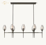 Tulip Linear Crystal Chandelier Brass Chrome Black Pendant Lights
