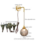 Afralia™ Grey Glass LED Wall Lamp Bedroom Living Room Loft Modern Copper Wandlamp