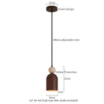 Wabi Sabi LED Pendant Lamps Yellow Travertine Wood Hanging Lights