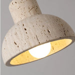 Afralia™ Wabi Sabi Stone LED Hanging Lamp Yellow Travertine Vintage Pendant Lighting