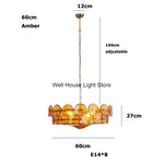 Crystal Pendant Light French Retro Design for Villa Bedroom Living Room