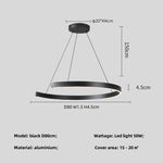 Black LED Chandelier Pendant Light for Foyer Stairs Bar, Minimalist Indoor Hanging Lamp