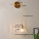 Clear Glass LED Wall Light with Pull Chain Switch for Modern Decor