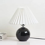 Nordic Ceramics Table Lamp - Modern Desk Light with Pleated Lampshade for Cozy Home Lighting