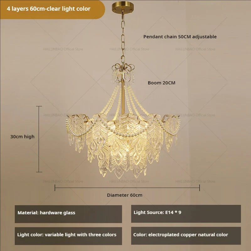 Crystal Chandelier Light: French Modern Luxury for Living Room, Dining Room, Bedroom