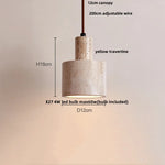 Afralia™ Wabi Sabi LED Pendant Lights Yellow Travertine Stone Hang Lamp