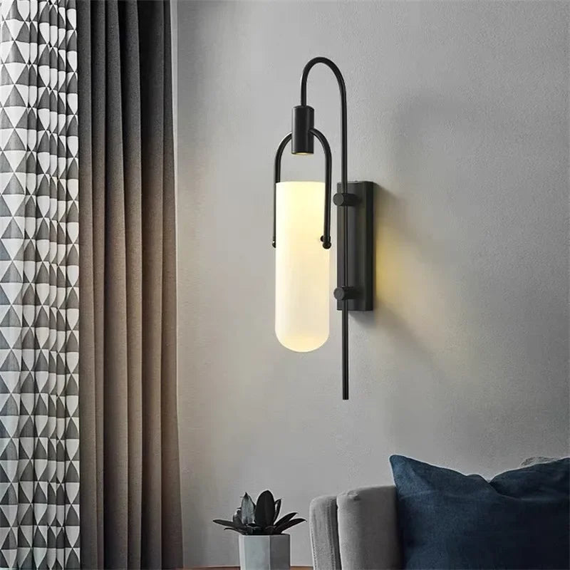 Modern Glass Wall Sconce Light Fixture for Bedside Living Room