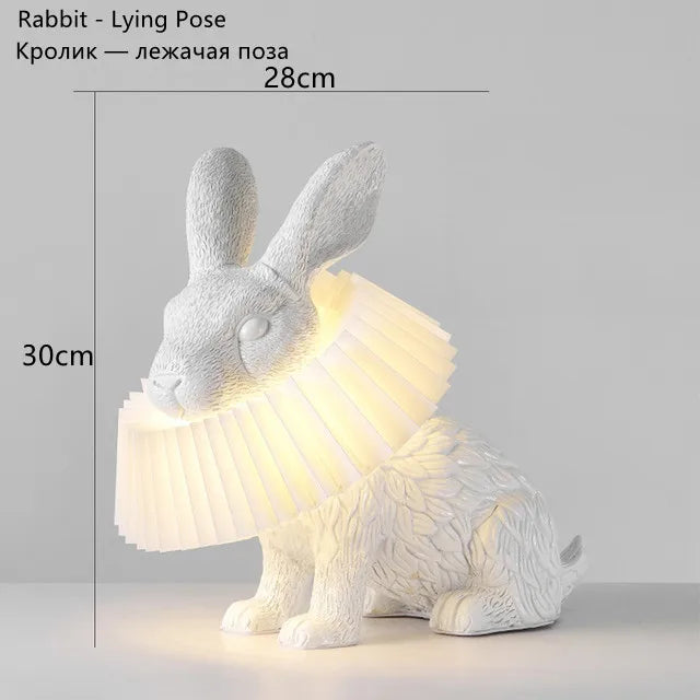 Rabbit Resin Table Lamp for Kids Room Decor