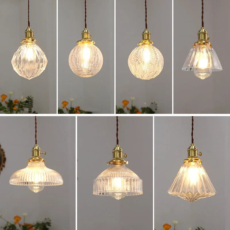 Modern LED Glass Copper Pendant Lamp | Nordic Style Hanging Light Fixtures