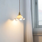 Flower Ceramic LED Pendant Lamp with Copper Socket & Adjustable Wire