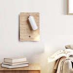 LED Wall Light Fixtures Bedroom Modern Button Switch Yellow Travertine White Iron Bedside Lamp