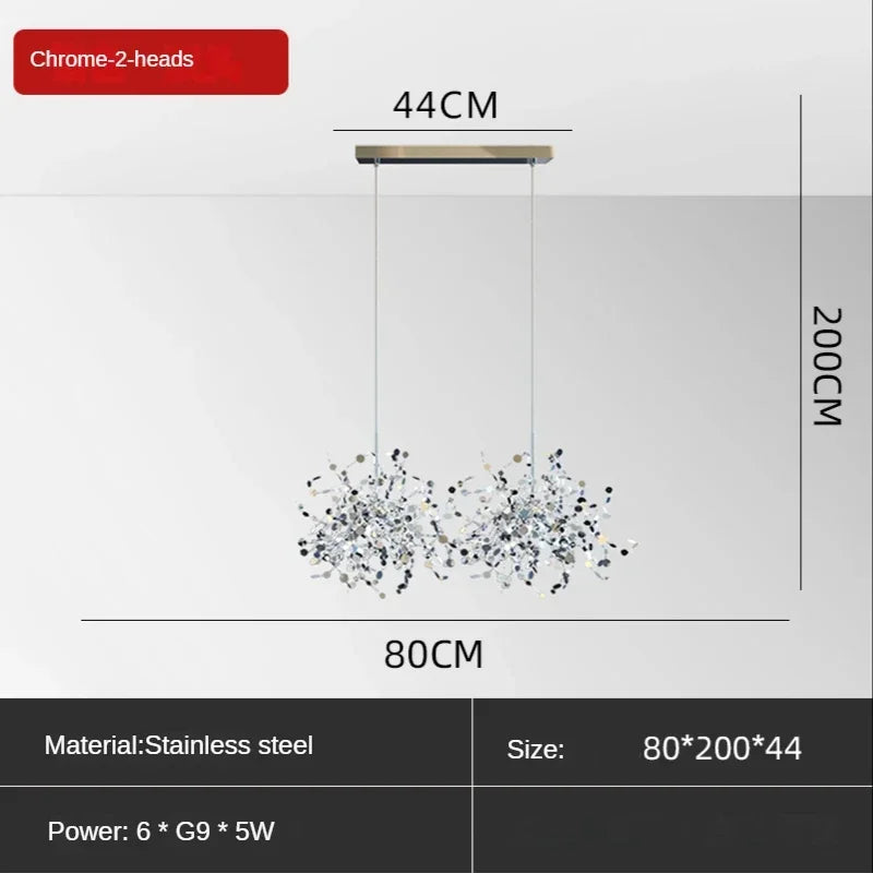 Scandinavia Leaf Chandelier Pendant Lamp Kitchen Living Room Decor Lighting