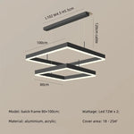 Modern Straight Pendant LED Light - Minimalist Painted Aluminium Chandelier