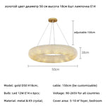 Crystal Luxury Loft Pendant Light with LED E14 Bulb for Living Room