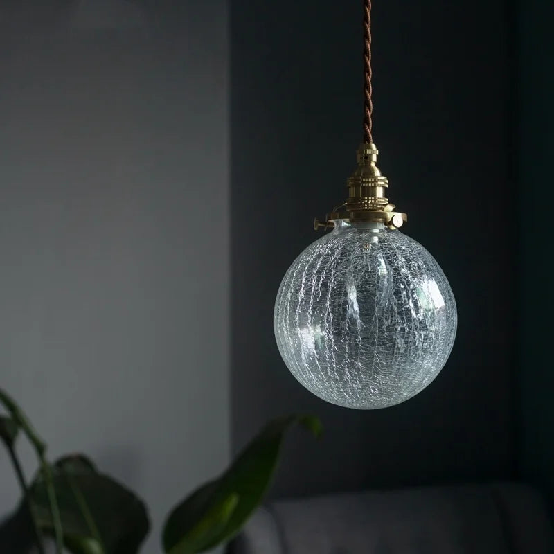 Cracked Glass LED Pendant Light for Cafe Bar Kitchen Living Room