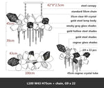 Afralia™ Gold Steel LED Pendant Lights with Cognac/Gray Glass Shades