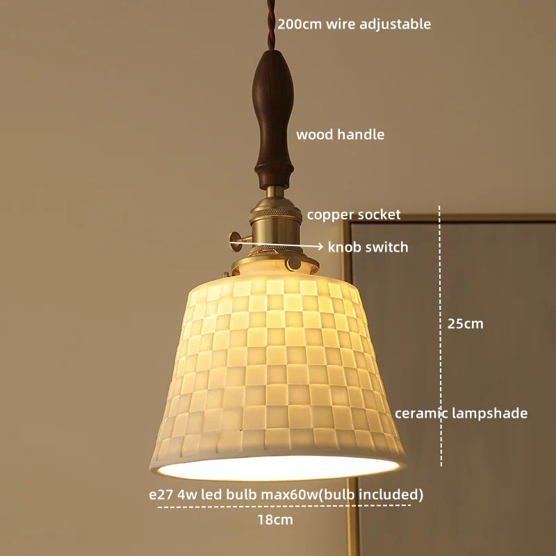 Ceramic LED Pendant Light Nordic Modern Hanging Lamp for Home Decor