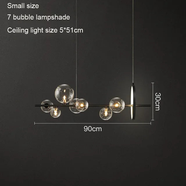 Glass Ball LED Chandelier: Modern Nordic Style for Living, Dining, Kitchen, Study