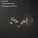 Glass Ball LED Chandelier: Modern Nordic Style for Living, Dining, Kitchen, Study