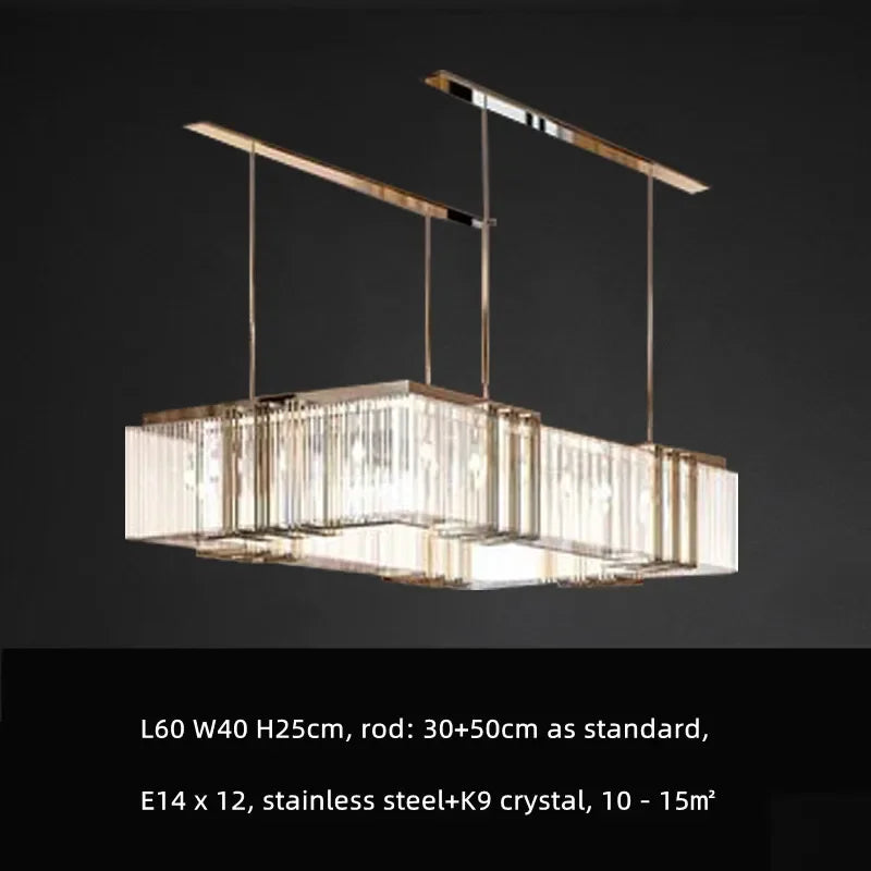 Luxe E14 LED Crystal Pendant Chandelier: Elegant Dining Room Lighting