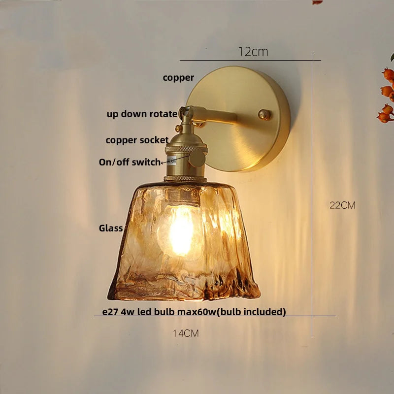 Afralia™ Vintage LED Wall Light Up Down Rotate Pull Chain Switch Bedside Lamp