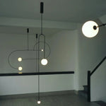 Arc Line Chandelier: Nordic Suspension Pendant for Living Dining Room Kitchen