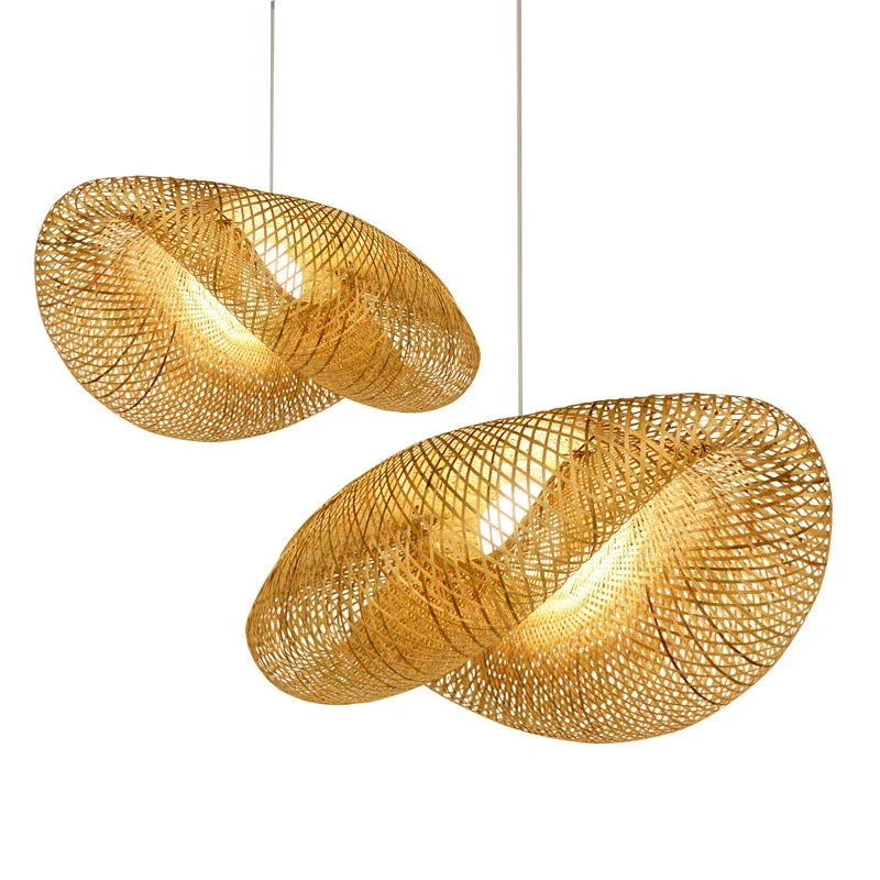 Bamboo Suspension Pendant Light Chandelier by for Kitchen Living Dining Room