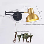 Afralia™ Long Arm LED Wall Lights Fixture Bedroom Living Room Stair Mirror Bedside Lamp