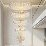 Modern Crystal Chandelier for Duplex Living Room, Lift High Hollow Design