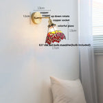 Rotatable Flower Glass LED Wall Sconce with Pull Chain Switch for Home Decor