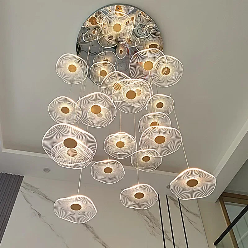 Modern Acrylic LED Pendant Chandelier for Living Dining Room Staircase Lighting